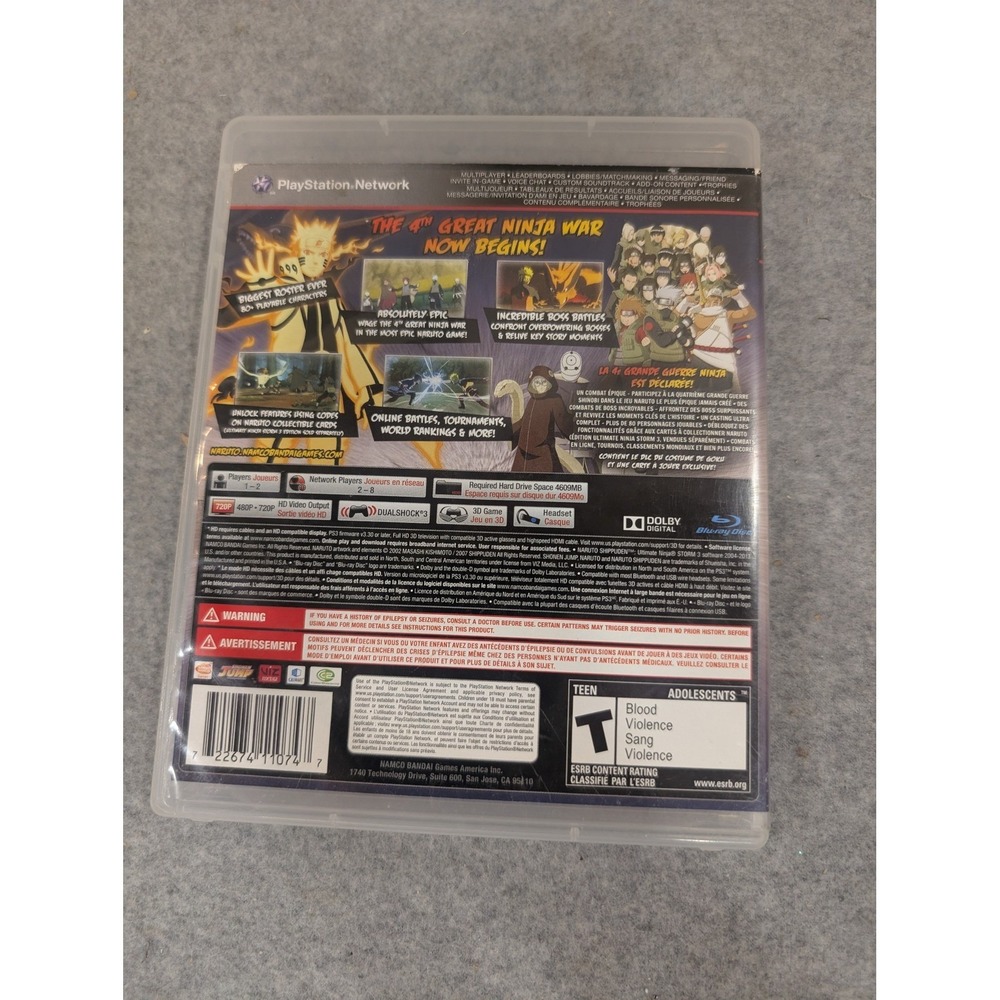 Naruto Shippuden Ultimate Ninja Storm 3 Sony PlayStation 3 PS3 Fighting Game - Picture 3 of 3
